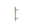 Rockwood RM4180-32-32-W-D Offset ArborTek Wood Pull with Collar Mount Posts, Flat Ends, 32" OA, Polished Stainless Steel, Walnut Wood, Dyed