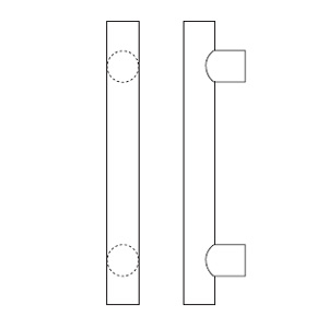 Rockwood RM4274-12-606 Straight SkewTek™ - Big Pull with Round Posts - 12" CTC - Satin Clear Coated Brass