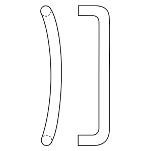 Rockwood RM4400-12-612 CenTrex™ 1" Diameter Curved Pull Bar - 12" CTC - Satin Clear Coated Bronze