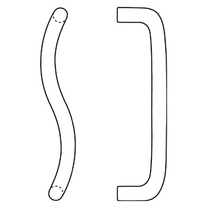 Rockwood RM4402RH-12-612 CenTrex™ 1" Diameter Double Curved Pull Bar - 12" CTC - Satin Clear Coated Bronze