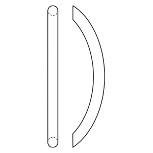 Rockwood RM4410-12-710 CenTrex™ 1" Diameter Straight Radius Pull Bar - 12" CTC - Dark Bronze Anodized Aluminum