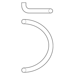 Rockwood RM4420-9-612 CenTrex™ 1" Diameter Semi-Circular Pull Bar - 9" CTC - Satin Clear Coated Bronze