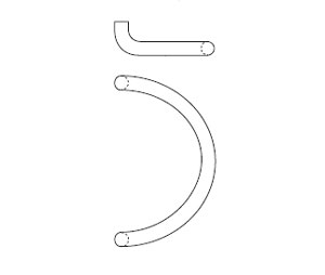 Rockwood RM4422-12-710 CenTrex™ 1" Diameter Semi-Circular Pull Bar - 12" CTC - Dark Bronze Anodized Aluminum