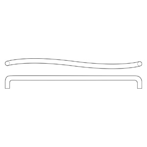 Rockwood RM4450RH-30-626 CenTrex™ 1" Diameter Compound Radius Push Bar - Right Handed - 30" CTC - Satin Chrome Plated Brass