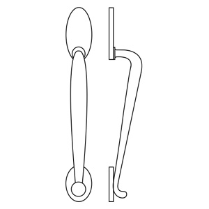 Rockwood RM5502-6-7/8-612 Traditional Decorative Cast Pull with Base Plate - 6-7/8" CTC - Satin Clear Coated Bronze