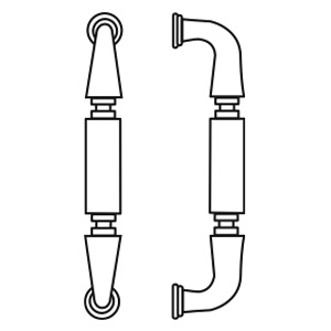 Rockwood RM5520-8-606 Traditional Decorative Cast Pull without Base Plate - 8" CTC - Satin Clear Coated Brass