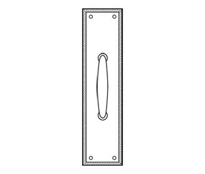 Rockwood RM5532xRM5596B-626 7-1/2" CTC Decorative Cast Pull with 3-1/2" x 15" Rope Border Cast Plate - Polished Stainless Steel