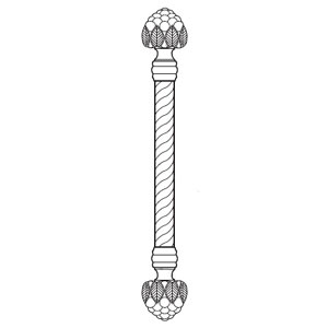 Rockwood RM5652-10-3-612 Staright Classic Rope Grip Berry Finial Door Pull - 10" CTC - Satin Clear Coated Bronze