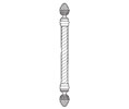 Rockwood RM5652-10-4-10BE Staright Classic Rope Grip Pinecone Finial Door Pull - 10" CTC - Dark Oxidized Satin Bronze, Equivalent
