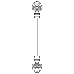 Rockwood RM5654-34-3-625 Staright Classic Fluted Grip Berry Finial Door Pull - 34" CTC - Polished Chrome Plated Brass