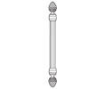 Rockwood RM5654-26-4-605 Staright Classic Fluted Grip Pinecone Finial Door Pull - 26" CTC - Polished Clear Coated Brass