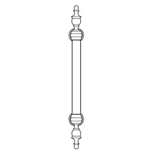 Rockwood RM5660-16-2-619 Staright Classic Plain Grip Urn Finial Door Pull - 16" CTC - Satin Nickel Plated Clear Coated Brass