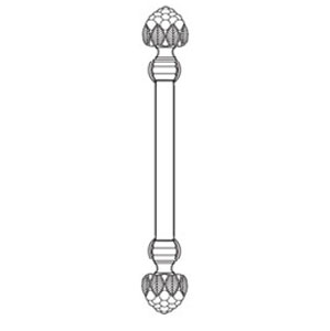Rockwood RM5660-16-3-605 Staright Classic Plain Grip Berry Finial Door Pull - 16" CTC - Polished Clear Coated Brass