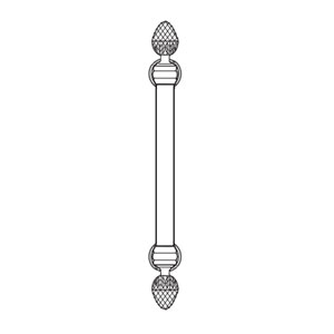 Rockwood RM5660-32-4-613 Staright Classic Plain Grip Pinecone Finial Door Pull - 32" CTC - Satin Oxidized Oil Rubbed Bronze