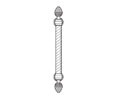 Rockwood RM5662-32-4-10BE Staright Classic Rope Grip Pinecone Finial Door Pull - 32" CTC - Dark Oxidized Satin Bronze, Equivalent