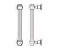 Rockwood RM5664-32-1-626 Staright Classic Fluted Grip Plain Finial Door Pull - 32" CTC - Satin Chrome Plated Brass
