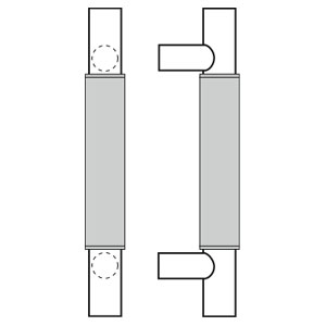 Rockwood RM6020-12-629 Straight Square End English Bridle Leather Pull - 12" CTC - Polished Stainless Steel