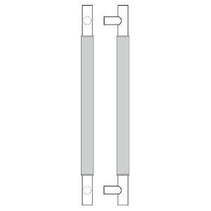 Rockwood RM6060-62-630 Straight Square End English Bridle Leather Pull - 62" Overall Length - Satin Stainless Steel