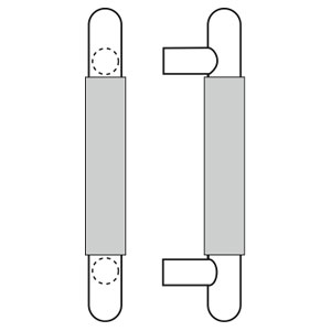 Rockwood RM6104-12-613 Straight Round End Upholstery Leather Pull - 12" CTC - Satin Oxidized Oil Rubbed Bronze