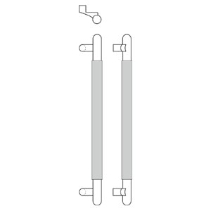 Rockwood RM6192-54-10BE Offset Round End Upholstery Leather Long Pull - 54" Overall Length - Dark Oxidized Satin Bronze, Equivalent