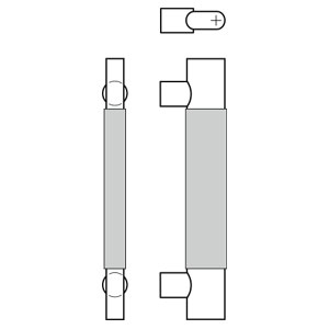 Rockwood RM6230-24-630 Straight Flat Oval Ergonomic Leather Pull - 24" CTC - Satin Stainless Steel