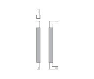 Rockwood RM6400-16-10BE Straight Square Ends Upholstery Leather GeoMetek™ Pull - 16" CTC - Dark Oxidized Satin Bronze, Equivalent