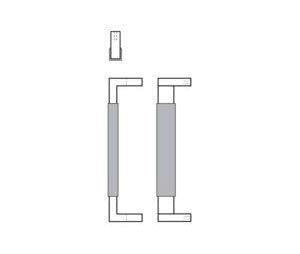 Rockwood RM6410-94-10BE Straight Rectangular Ends Upholstery Leather GeoMetek™ Pull - 94" CTC - Dark Oxidized Satin Bronze, Equivalent