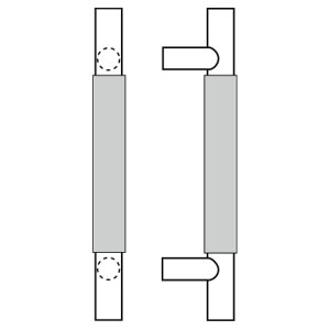 Rockwood RM6500-4-613 Straight Surface Wrapped Small Leather Pull - Square Ends  - 4" CTC - Satin Oxidized Oil Rubbed Bronze