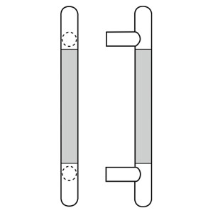Rockwood RM6650-5-612 Straight Flush Wrapped Small Leather Pull - Round Ends  - 5" CTC - Satin Clear Coated Bronze
