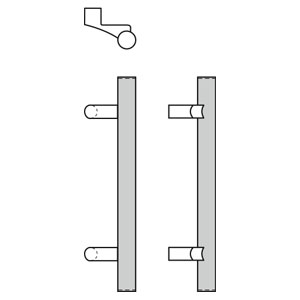 Rockwood RM6730-6-10BE Offset Full Wrapped Small Leather Pull - Square Ends  - 6" CTC - Dark Oxidized Satin Bronze, Equivalent