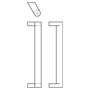 Rockwood RM7220-28-630 Offset NeoCylinder™ Pull without GripZone™ - 28" CTC - Satin Stainless Steel