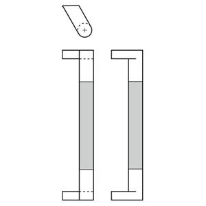 Rockwood RM7240-28-629 Offset NeoCylinder™ Pull with GripZone™ - 28" CTC - Polished Stainless Steel