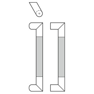 Rockwood RM7450-22-629 NeoMitre™ 22" CTC Offset Pull with GripZone™ - Polished Stainless Steel