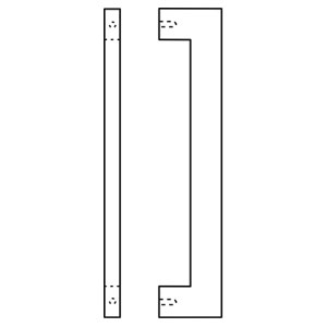Rockwood RM7910-40-10BE GeoMetek™ Narrow Profile 40" CTC Straight Rectangular End Pull - Dark Oxidized Satin Bronze, Equivalent