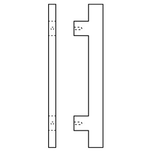 Rockwood RM7912-82-10BE GeoMetek™ Narrow Profile 82" CTC Straight Rectangular Bridge Pull - Dark Oxidized Satin Bronze, Equivalent