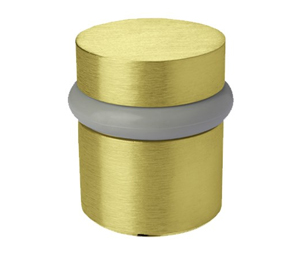 Rockwood RM850 606 BK Short - Flat Top Floor Mounted Door Stop - Satin Brass Finish with Black Bumper