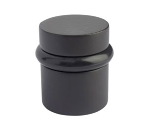 Rockwood RM850 BSP GR Short - Flat Top Floor Mounted Door Stop - Black Suede Powder Coat Finish with Gray Rubber