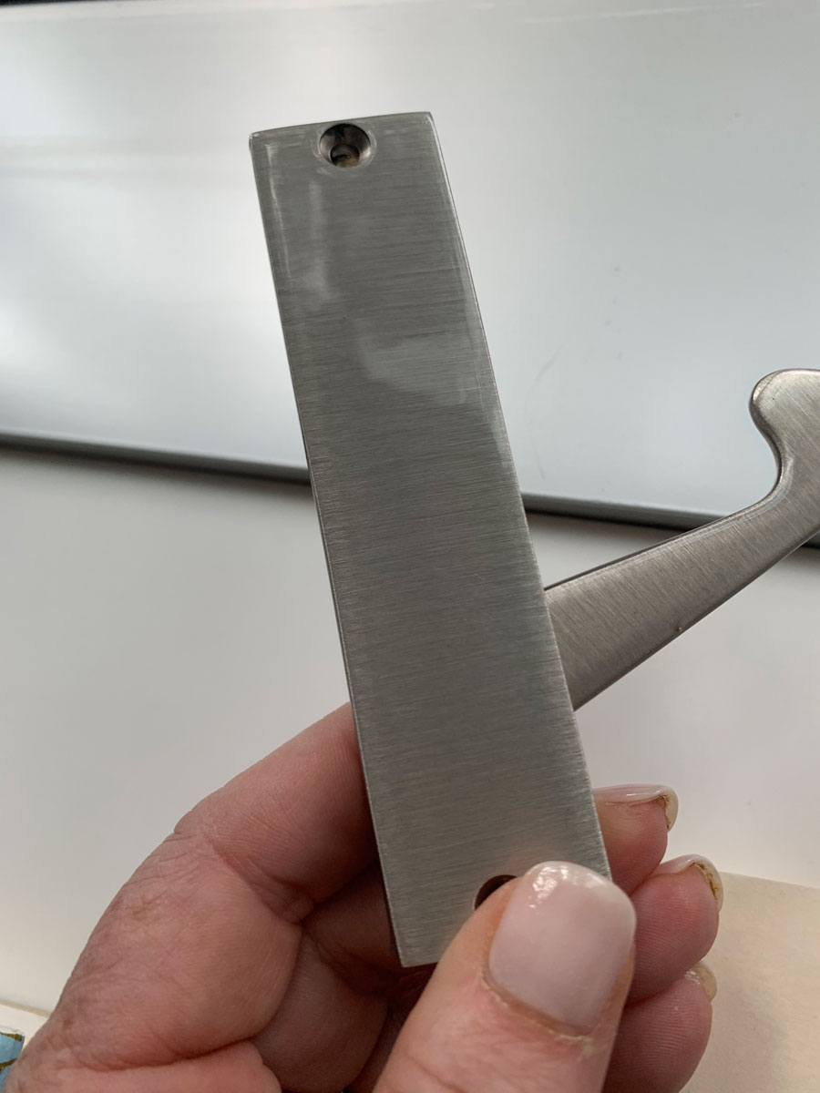 Rockwood 885619 Concealed Edge Pull Satin Nickel Plated Clear Coated