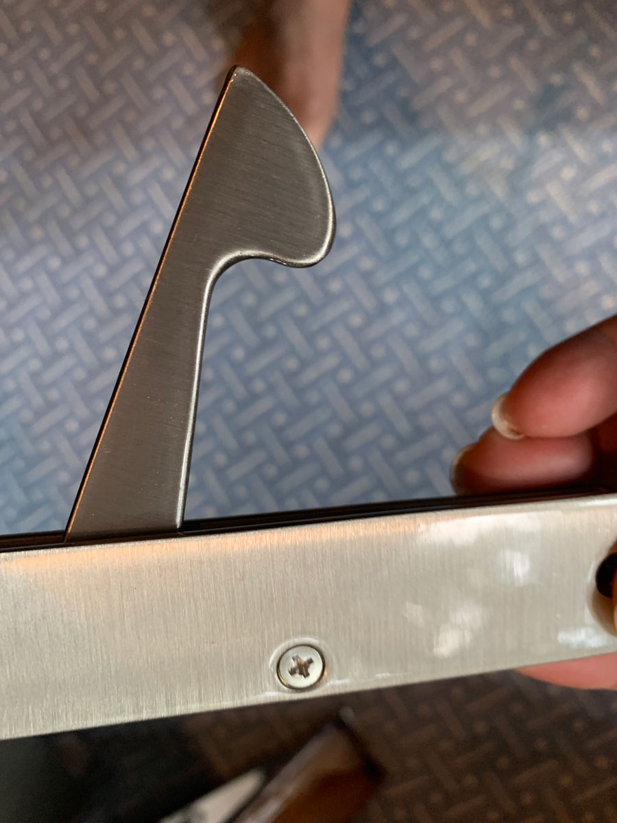 Rockwood 885619 Concealed Edge Pull Satin Nickel Plated Clear Coated