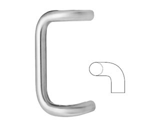 Rockwood BF159-48-605 Barrier Free 90° Offset Solid Door Pull 1" Dia x 48"CTC - Polished Brass