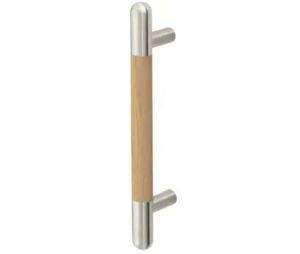 Rockwood RM4014-46-10B-CW-D Straight ArborMet Wood Grip Round Ends Pull Bar, 46" OA, Satin Oxidized Bronze, Canary Wood, Dyed
