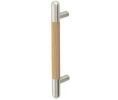 Rockwood RM4014-46-10B-CW-D Straight ArborMet Wood Grip Round Ends Pull Bar, 46" OA, Satin Oxidized Bronze, Canary Wood, Dyed
