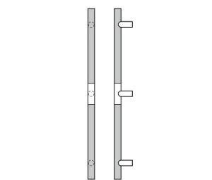 Rockwood RM4120MP-92-10-W-D Straight ArborMet Wood Grip Flat Ends Pull Bar, 92" OA, Satin Bronze, Walnut Wood, Dyed