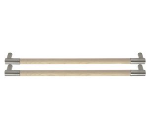 Rockwood RM4022-26-2-10B-HY-C ArborMet™ Wood Grip Double Push Bar, Square Ends, 26" CTC, Satin Oxidized Bronze, Hickory Wood, Clear Coated