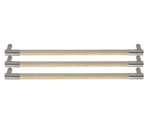 Rockwood RM4022-24-3-10-HY-S ArborMet™ Wood Grip Triple Push Bar, Square Ends, 24" CTC, Satin Bronze, Hickory Wood, Sanded & Unfinished