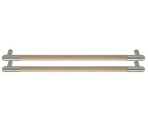 Rockwood RM4026-26-2-10BE-HY-T ArborMet™ Wood Grip Double Push Bar, Round Ends, 26" CTC, Dark Oxidized Satin Bronze, Equivalent, Hickory Wood, Tung Oil