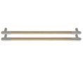 Rockwood RM4026-32-2-10-HY-C ArborMet™ Wood Grip Double Push Bar, Round Ends, 32" CTC, Satin Bronze, Hickory Wood, Clear Coated