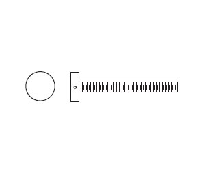 Rockwood SP1055 1-1/4 626 5/16"-18 x 1-1/4" 1" Diameter Head Decorative Thru Bolt  Satin Chrome