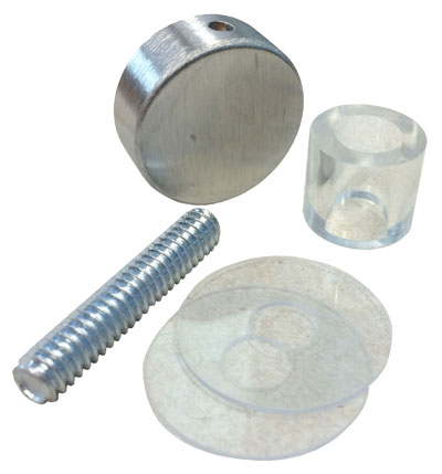 1 Inch Diameter Decorative thru Bolt - Satin Chrome Plated Brass