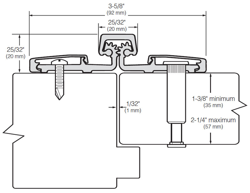 Roton 780057HDCL083ULSTUD 83" Continuous HingeFull SurfaceHeavy